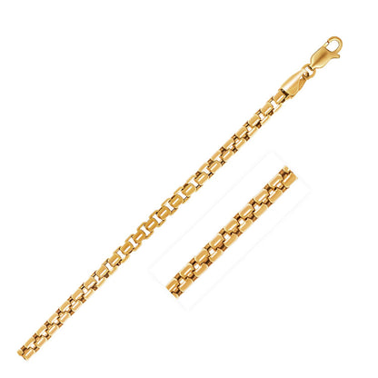 3.4mm 14k Yellow Gold Round Box Chain-Teresa&#39;s Fashionista LLC