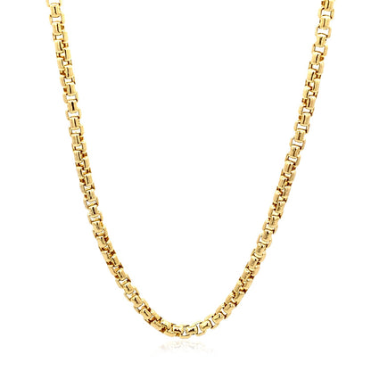 3.4mm 14k Yellow Gold Round Box Chain-Teresa&#39;s Fashionista LLC