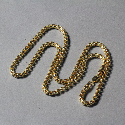 3.4mm 14k Yellow Gold Round Box Chain-Teresa&#39;s Fashionista LLC