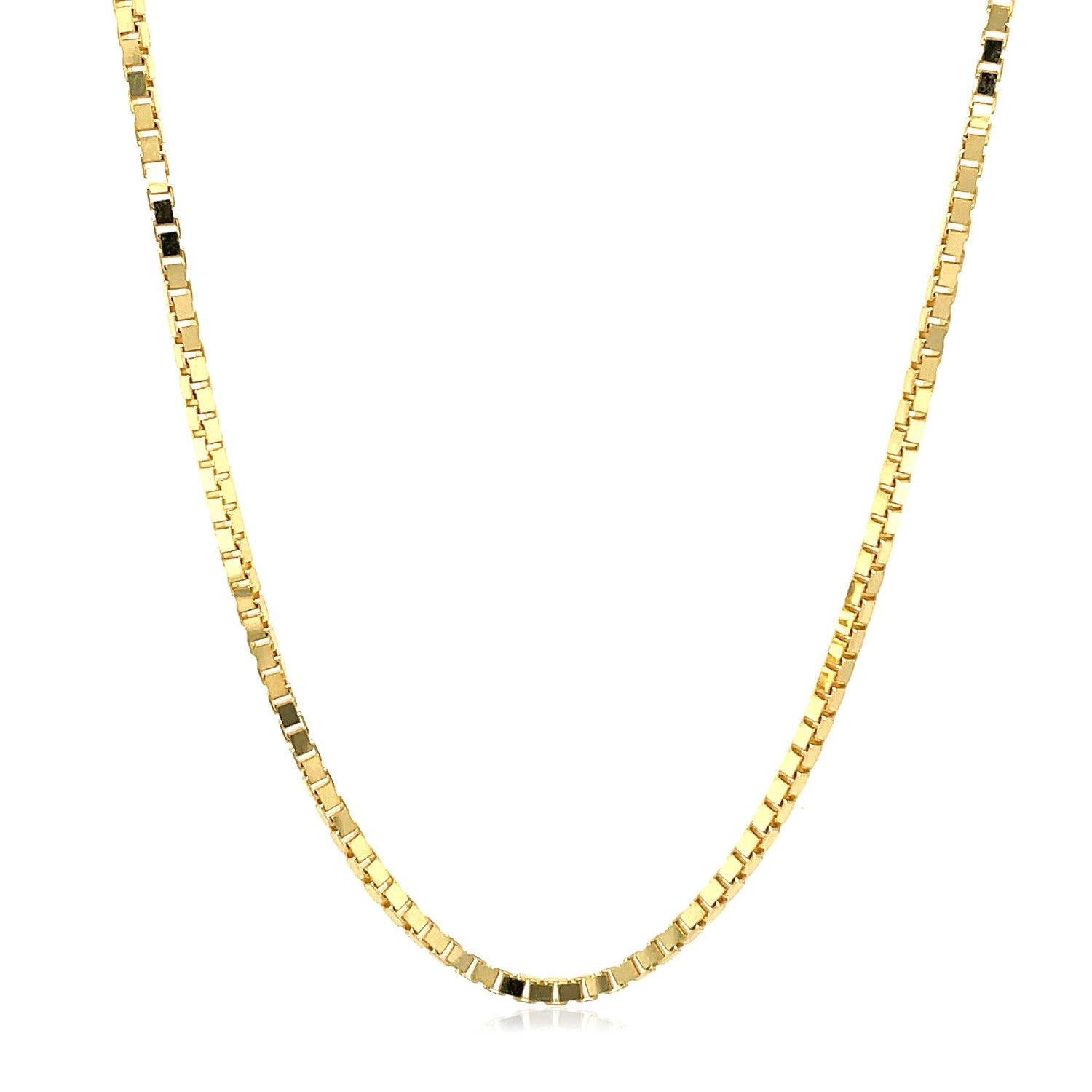 14k Yellow Gold Semi Solid Box Chain 1.6mm-Teresa&#39;s Fashionista LLC