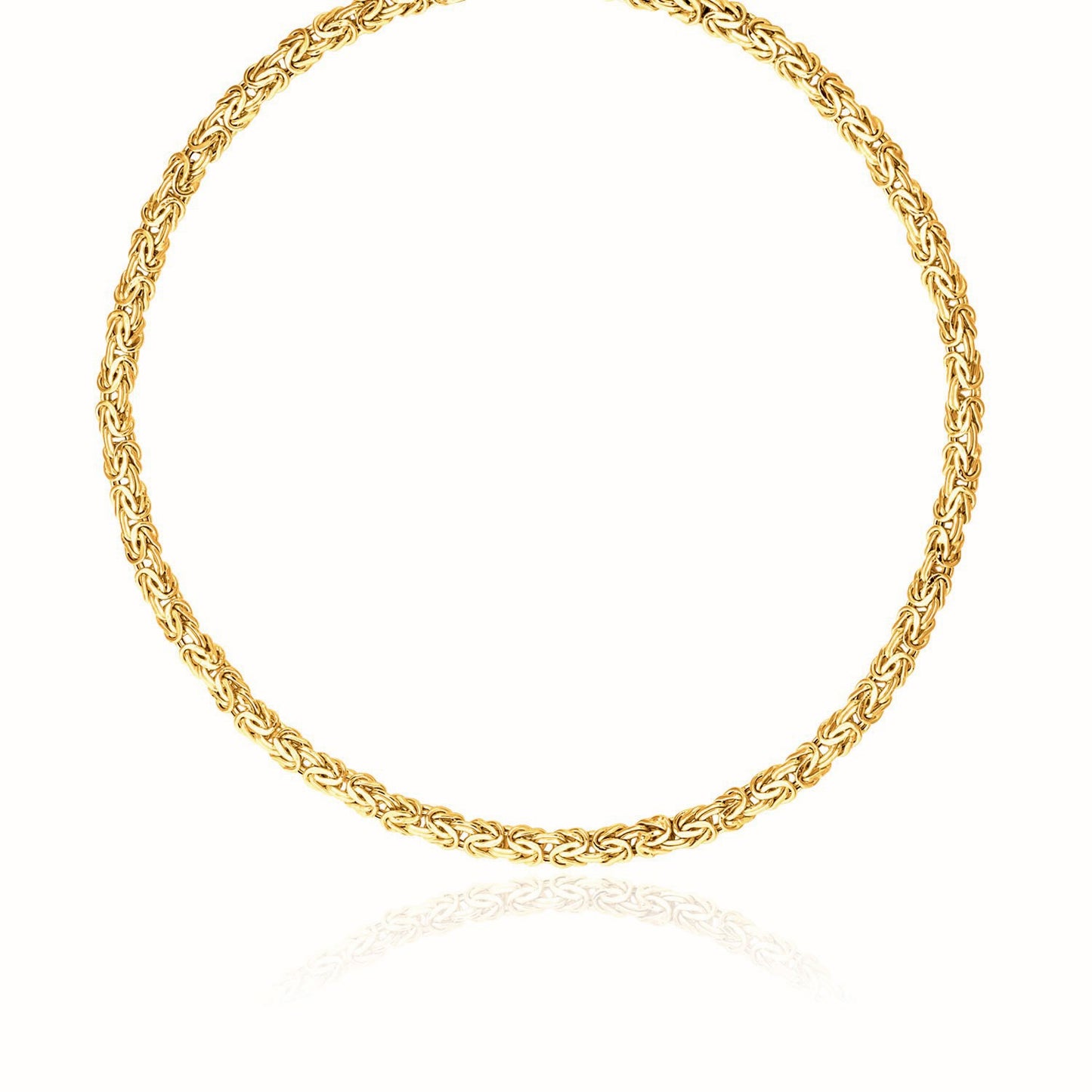 14k Yellow Gold Fancy Byzantine Chain Necklace-Teresa&#39;s Fashionista LLC