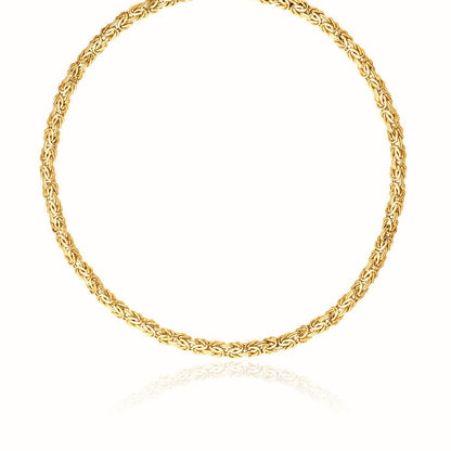 14k Yellow Gold Fancy Byzantine Chain Necklace-Teresa&#39;s Fashionista LLC