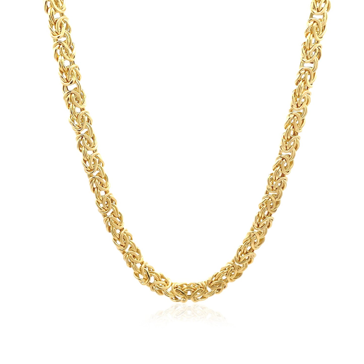 14k Yellow Gold Fancy Byzantine Chain Necklace-Teresa&#39;s Fashionista LLC