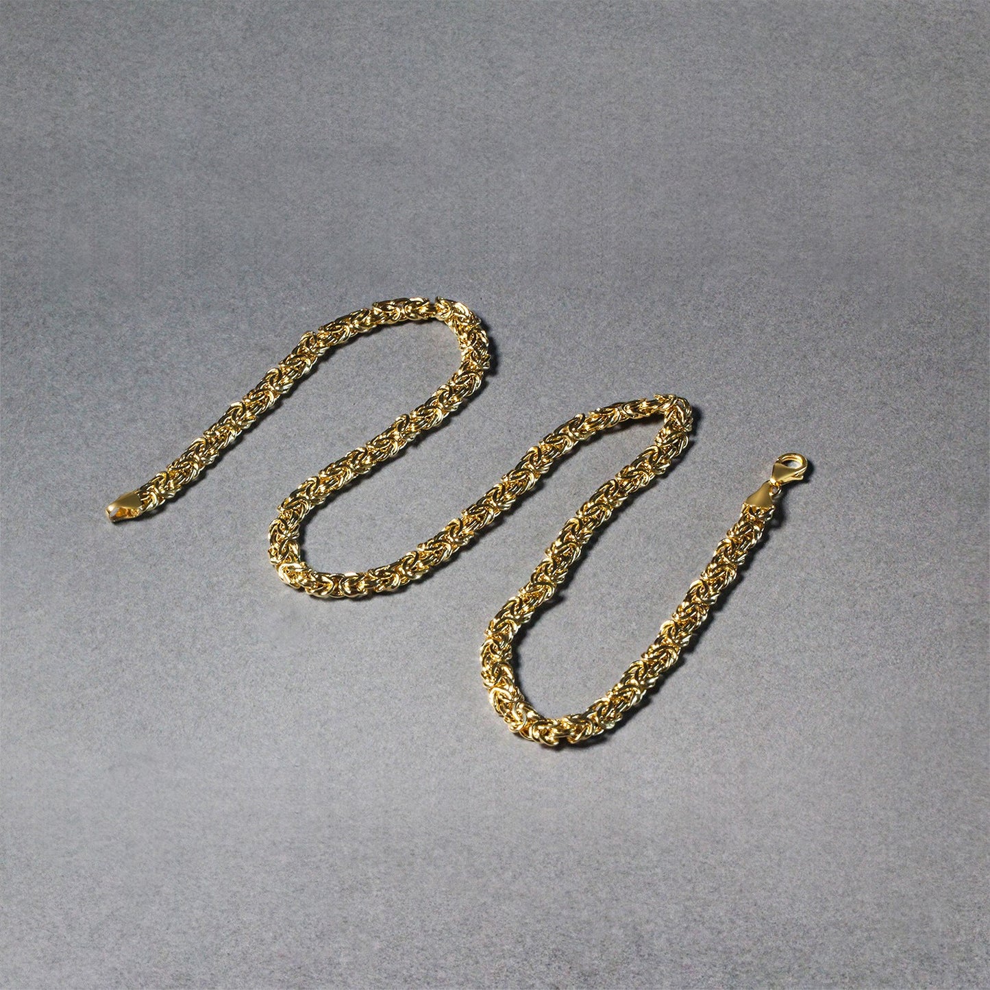 14k Yellow Gold Fancy Byzantine Chain Necklace-Teresa&#39;s Fashionista LLC