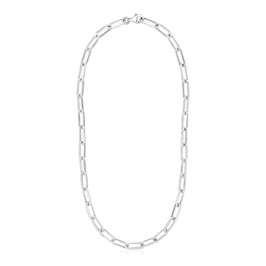 Sterling Silver Paperclip Chain Necklace-Teresa&#39;s Fashionista LLC