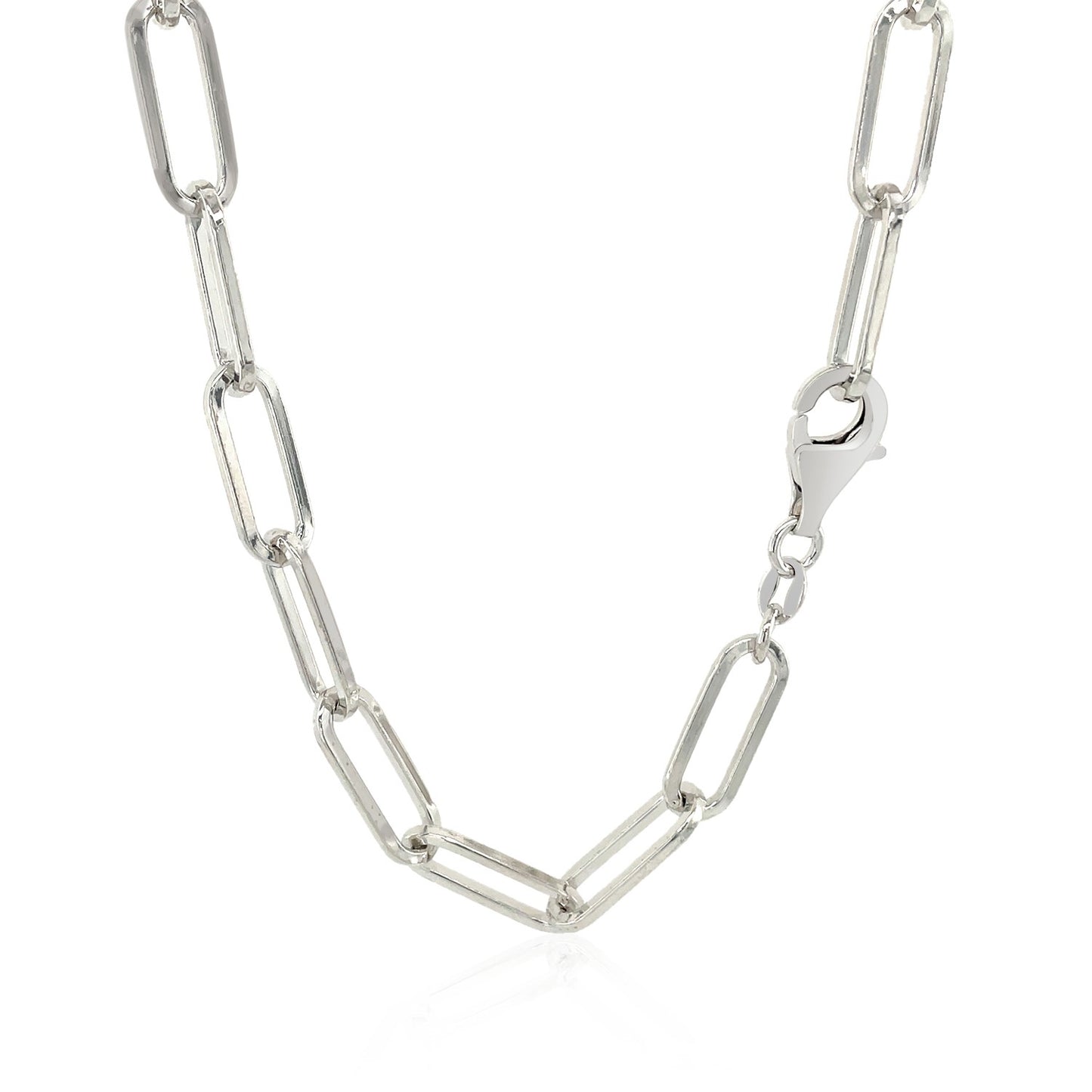 Sterling Silver Paperclip Chain Necklace-Teresa&#39;s Fashionista LLC