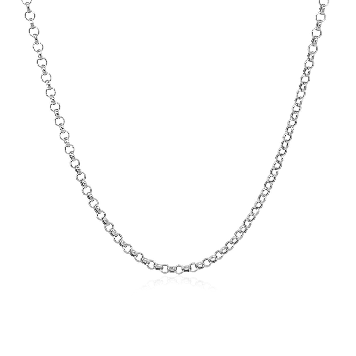 14k White Gold Rolo Chain 1.9mm-Teresa&#39;s Fashionista LLC