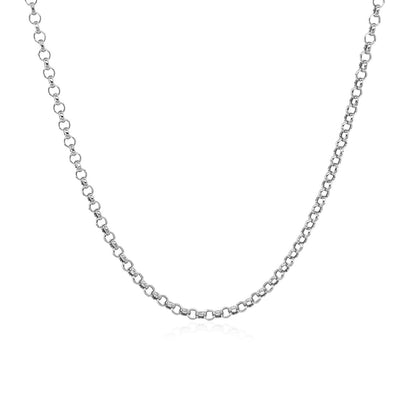 14k White Gold Rolo Chain 1.9mm-Teresa&#39;s Fashionista LLC