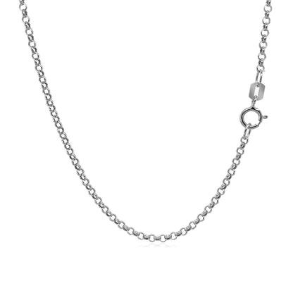 14k White Gold Rolo Chain 1.9mm-Teresa&#39;s Fashionista LLC