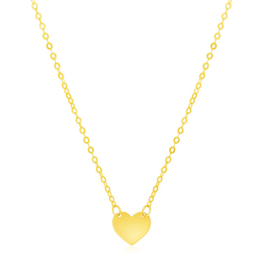 14k Yellow Gold Polished Mini Heart Necklace-Teresa&#39;s Fashionista LLC