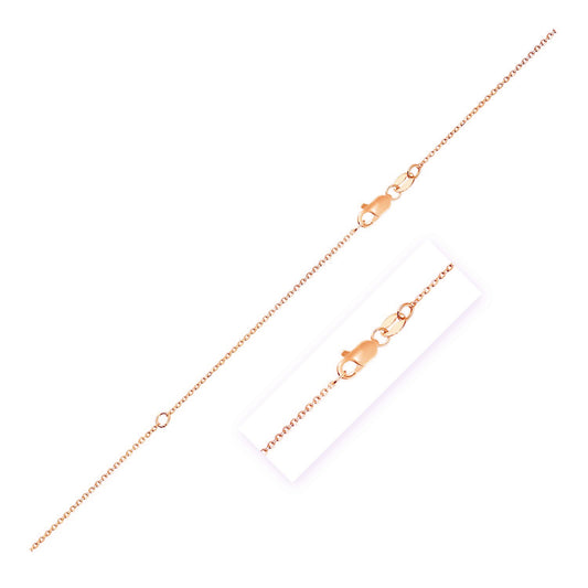 Extendable Cable Chain in 10k Rose Gold (0.85mm)-Teresa&#39;s Fashionista LLC