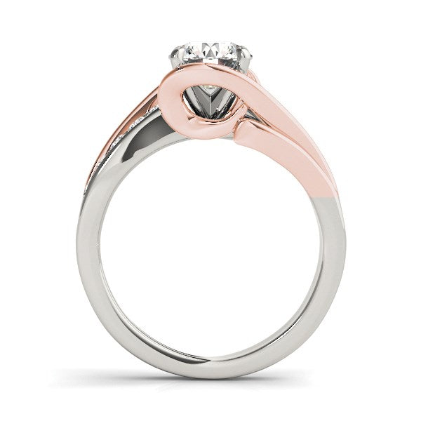 14k White And Rose Gold Bypass Shank Diamond Engagement Ring (1 1/8 cttw)-Teresa&#39;s Fashionista LLC