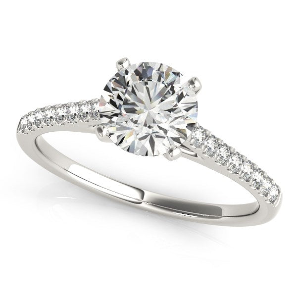 14k White Gold Pronged Round Diamond Engagement Ring (1 5/8 cttw)-Teresa&#39;s Fashionista LLC