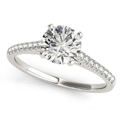 14k White Gold Pronged Round Diamond Engagement Ring (1 5/8 cttw)-Teresa&#39;s Fashionista LLC