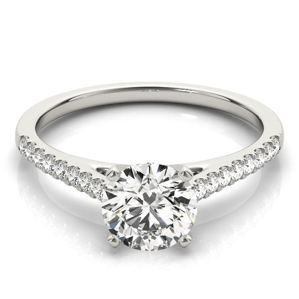 14k White Gold Pronged Round Diamond Engagement Ring (1 5/8 cttw)-Teresa&#39;s Fashionista LLC