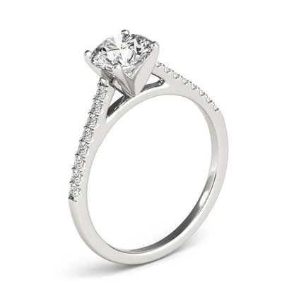 14k White Gold Pronged Round Diamond Engagement Ring (1 5/8 cttw)-Teresa&#39;s Fashionista LLC