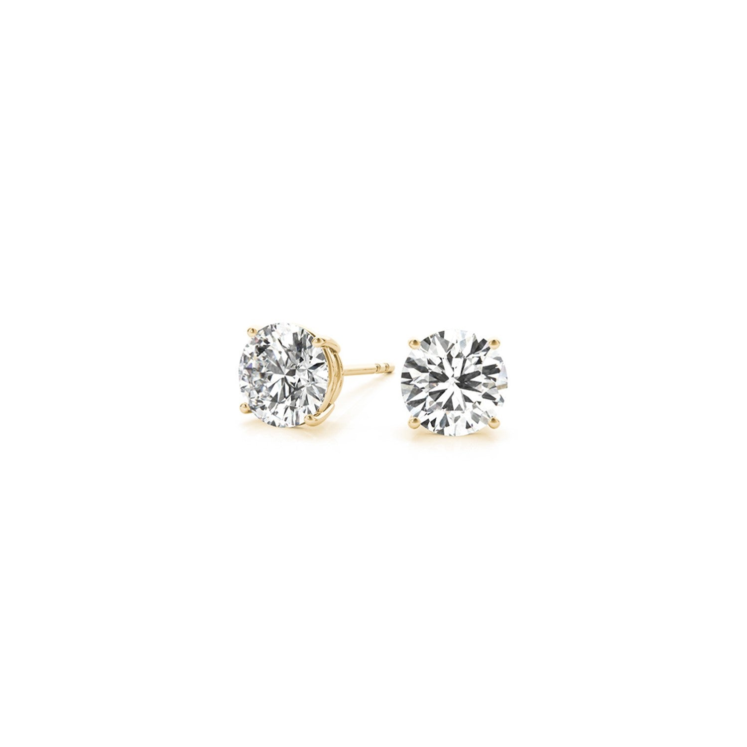 1 1/2 cttw Certified IGI Lab Grown Round Diamond Stud Earrings 14k Yellow Gold (G/VS2)-Teresa&#39;s Fashionista LLC