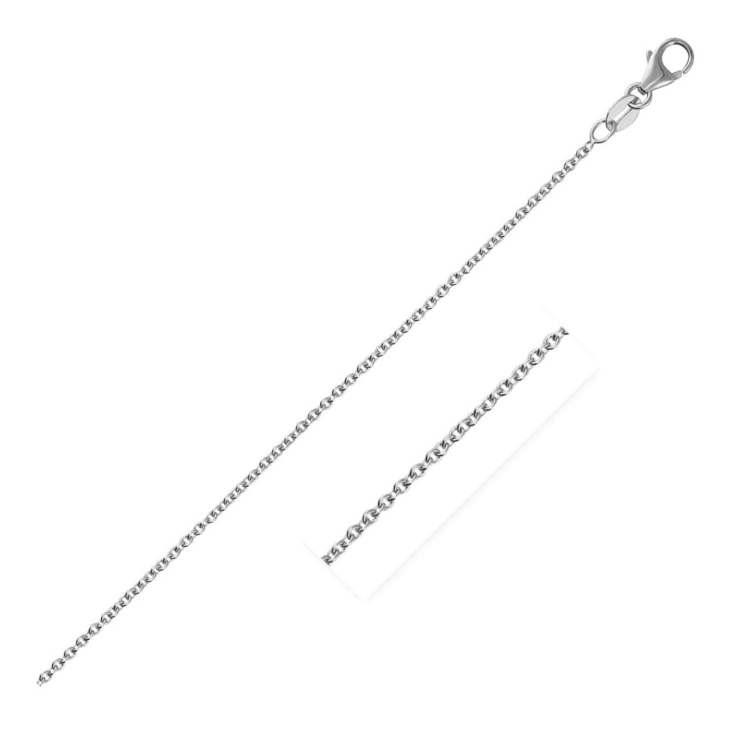 14k White Gold Round Cable Link Chain 1.5mm-Teresa&#39;s Fashionista LLC