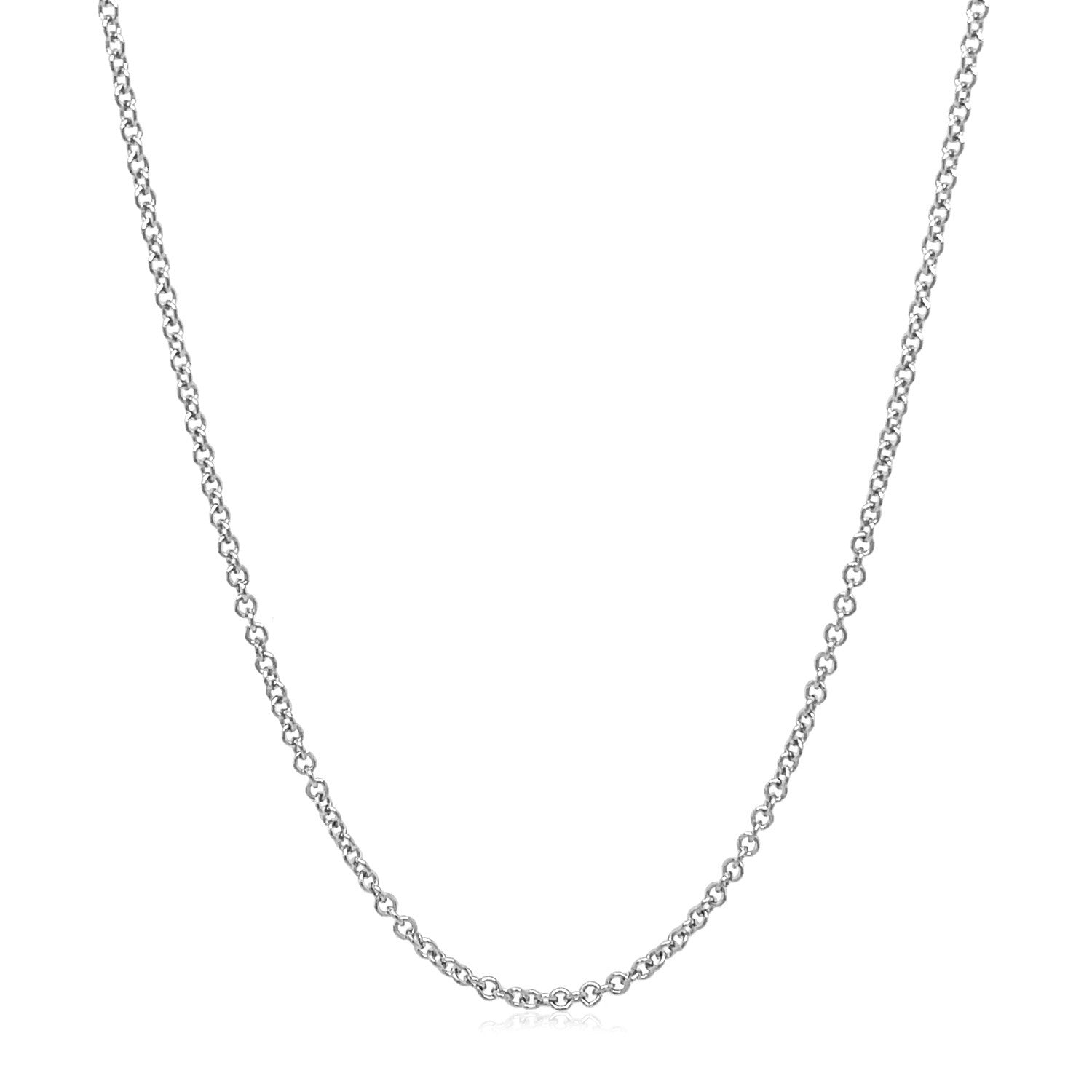 14k White Gold Round Cable Link Chain 1.5mm-Teresa&#39;s Fashionista LLC