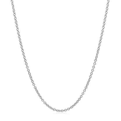 14k White Gold Round Cable Link Chain 1.5mm-Teresa&#39;s Fashionista LLC