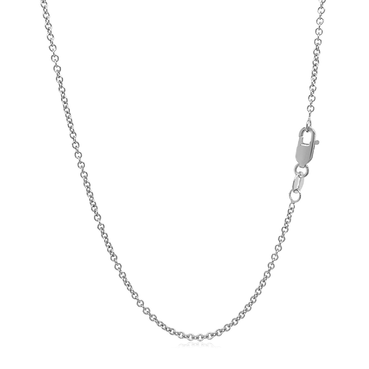 14k White Gold Round Cable Link Chain 1.5mm-Teresa&#39;s Fashionista LLC