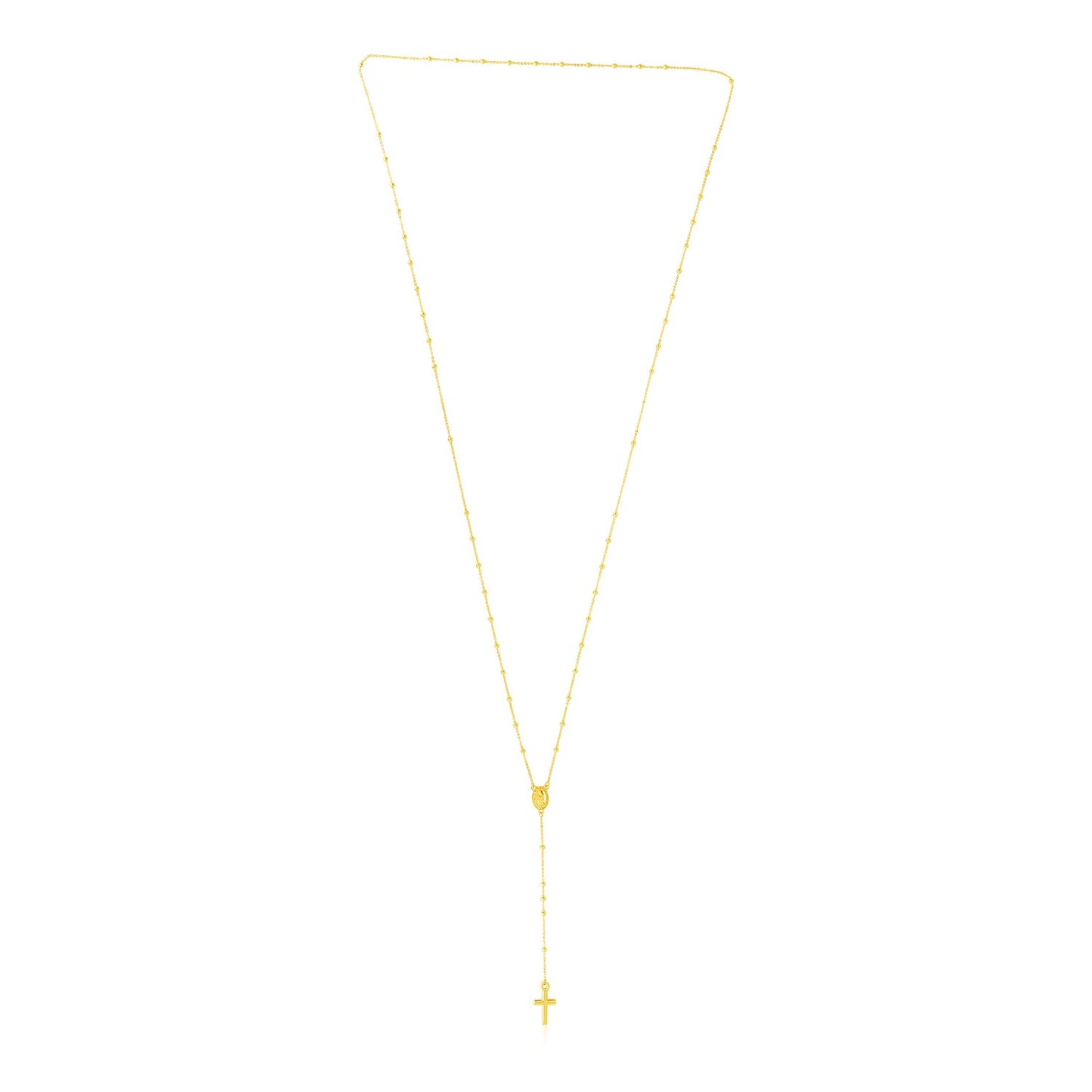 14k Yellow Gold Rosary Necklace-Teresa&#39;s Fashionista LLC