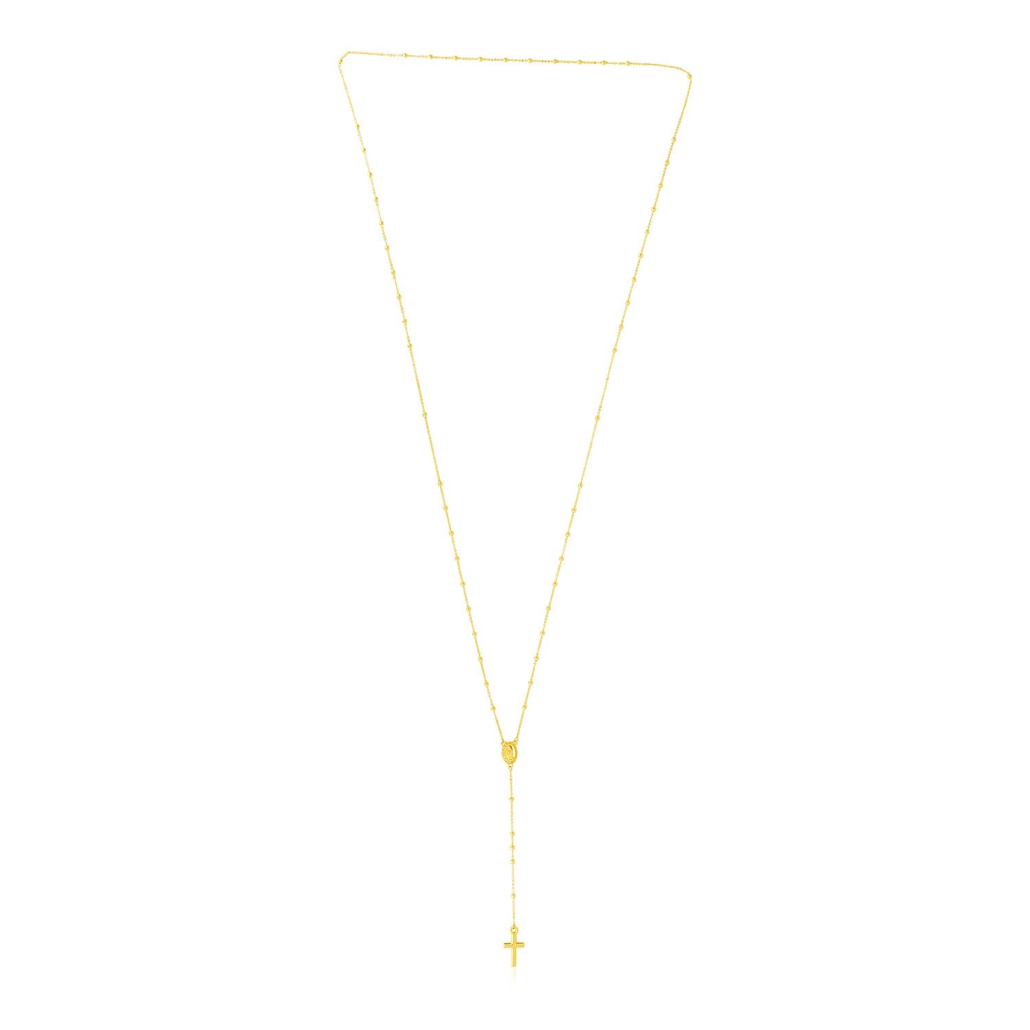 14k Yellow Gold Rosary Necklace-Teresa&#39;s Fashionista LLC