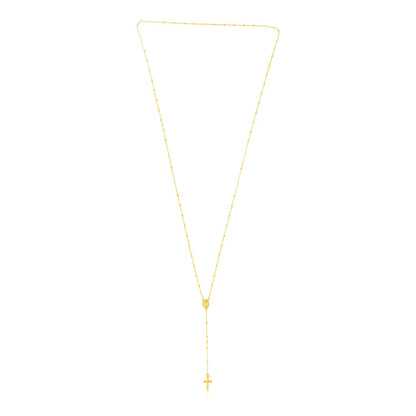 14k Yellow Gold Rosary Necklace-Teresa&#39;s Fashionista LLC