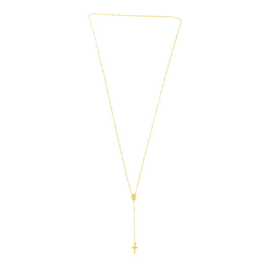 14k Yellow Gold Rosary Necklace-Teresa&#39;s Fashionista LLC