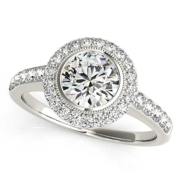 14k White Gold Pave Style Diamond Engagement Ring (1 3/8 cttw)-Teresa&#39;s Fashionista LLC