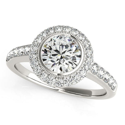 14k White Gold Pave Style Diamond Engagement Ring (1 3/8 cttw)-Teresa&#39;s Fashionista LLC