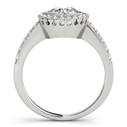 14k White Gold Pave Style Diamond Engagement Ring (1 3/8 cttw)-Teresa&#39;s Fashionista LLC