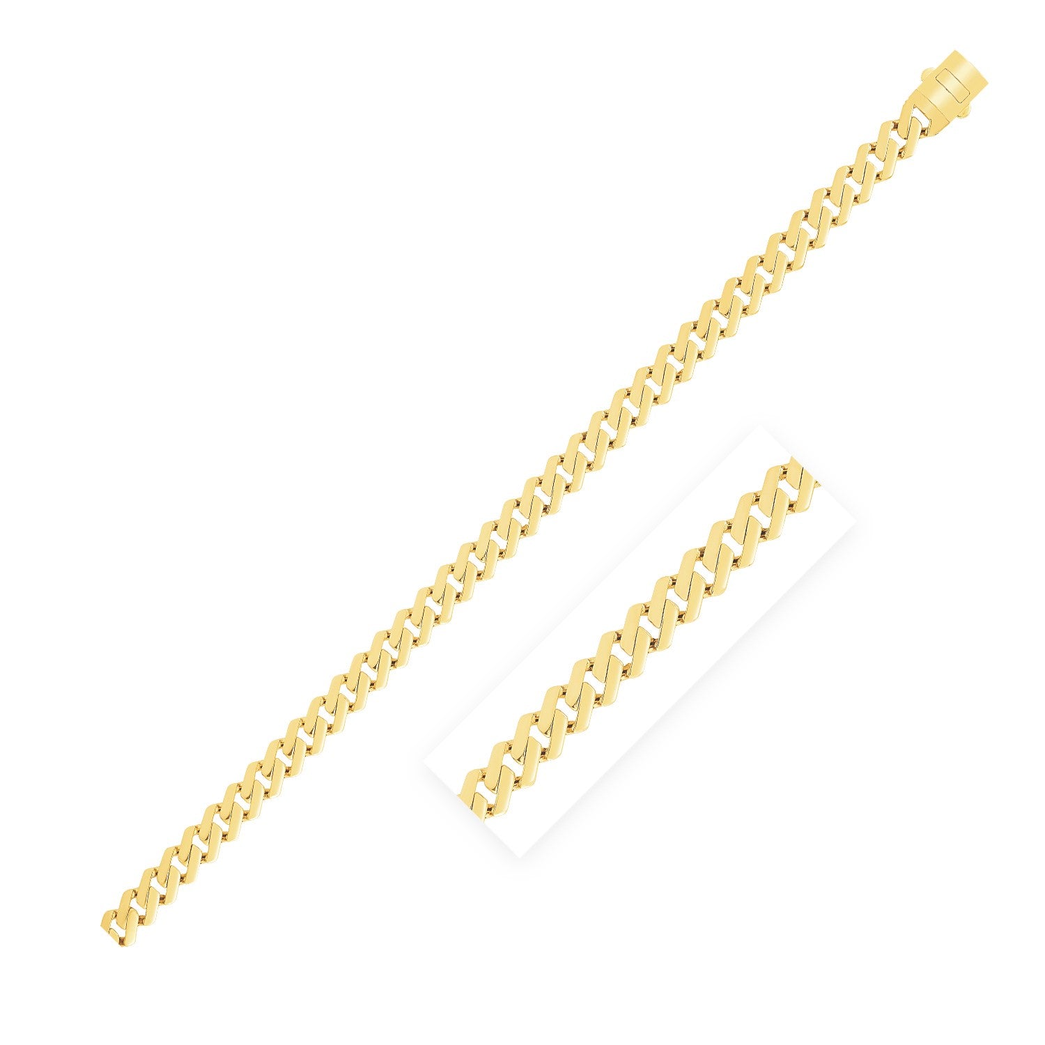 14k Yellow Gold High Polish Modern Lite Edge Chain (8.0mm)-Teresa&#39;s Fashionista LLC