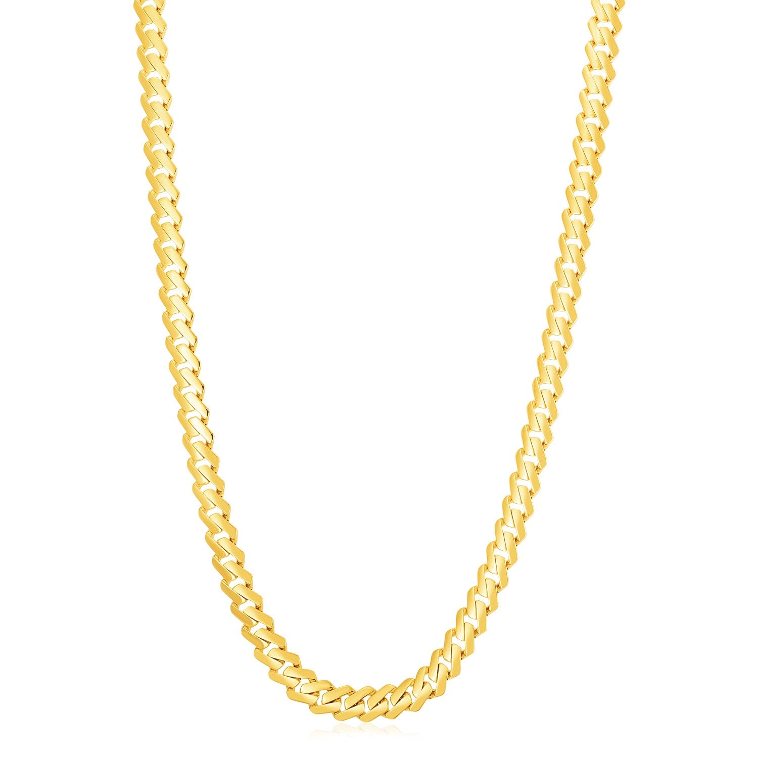 14k Yellow Gold High Polish Modern Lite Edge Chain (8.0mm)-Teresa&#39;s Fashionista LLC