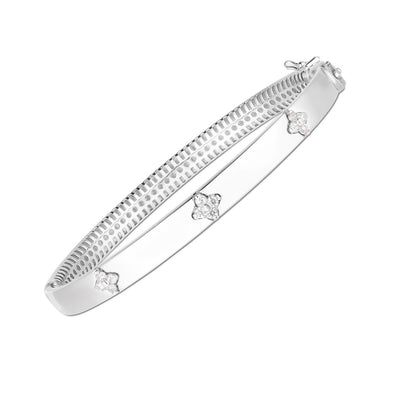 14k White Gold Trilogy Diamond Bangle-Teresa&#39;s Fashionista LLC