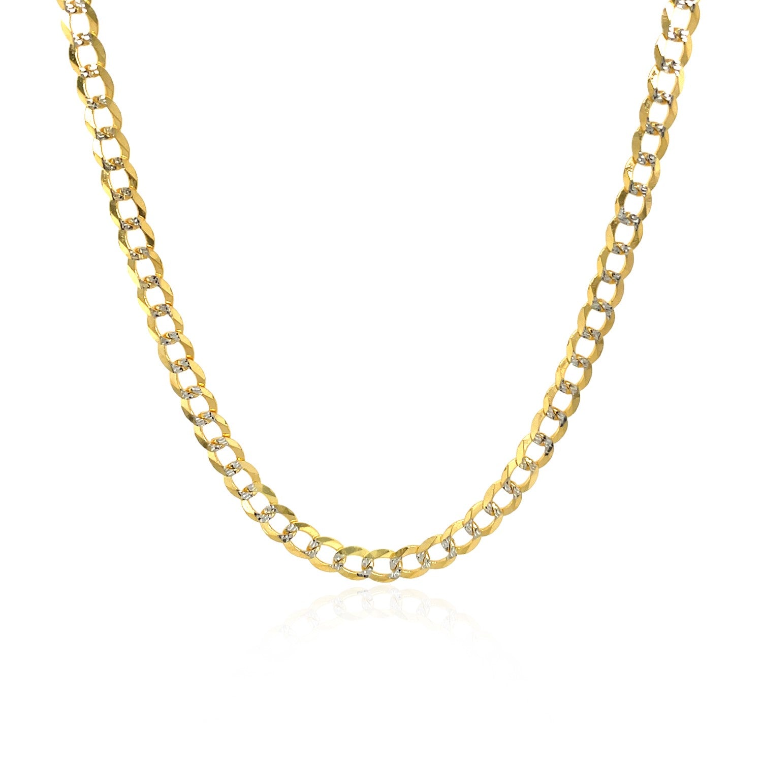 3.2 mm 14k Two Tone Gold Pave Curb Chain-Teresa&#39;s Fashionista LLC