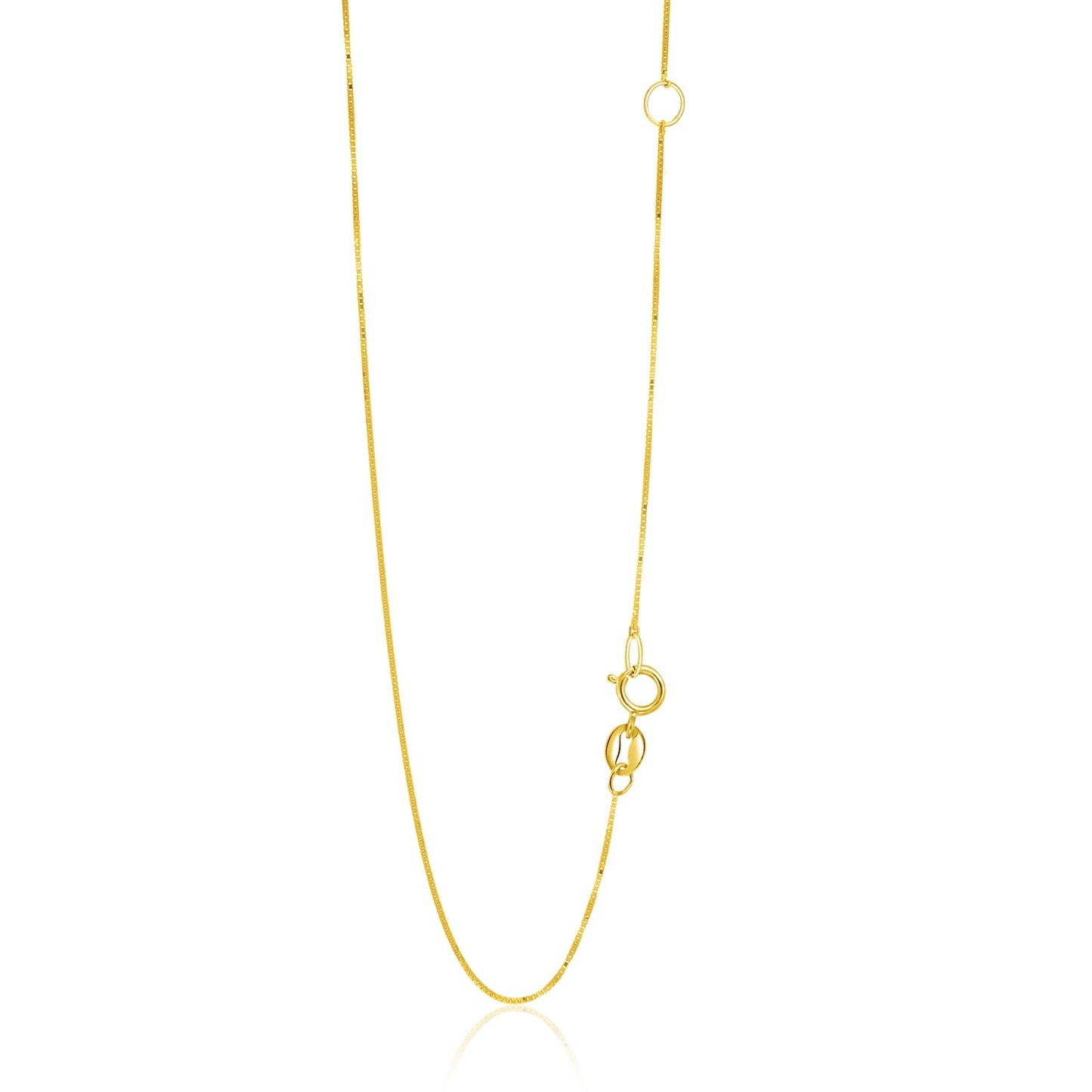 14k Yellow Gold Adjustable Box Chain 0.6mm-Teresa&#39;s Fashionista LLC