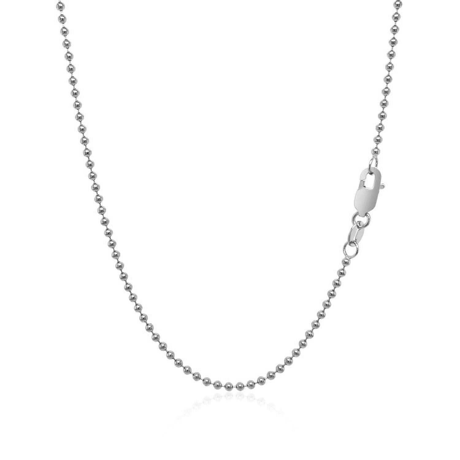 14k White Gold Bead Chain 1.5mm-Teresa&#39;s Fashionista LLC