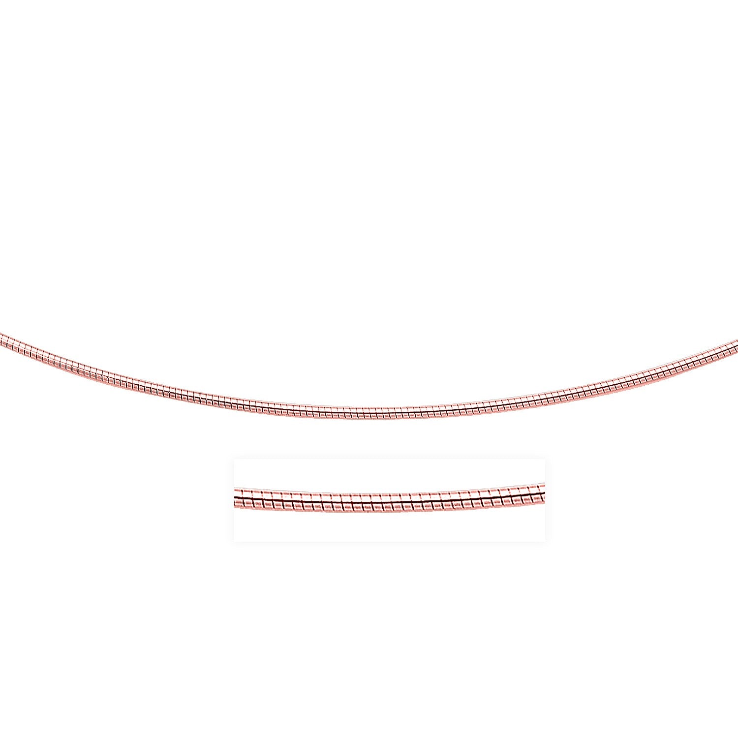 14k Rose Gold Necklace in a Round Omega Chain Style-Teresa&#39;s Fashionista LLC