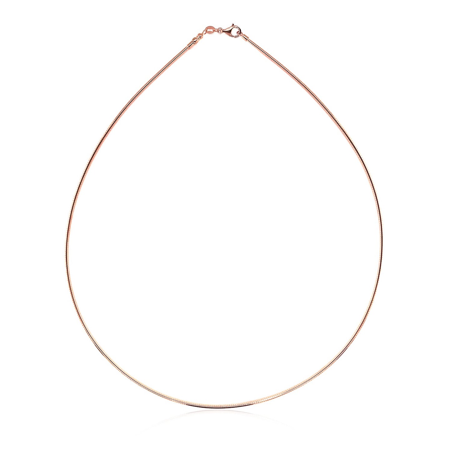 14k Rose Gold Necklace in a Round Omega Chain Style-Teresa&#39;s Fashionista LLC