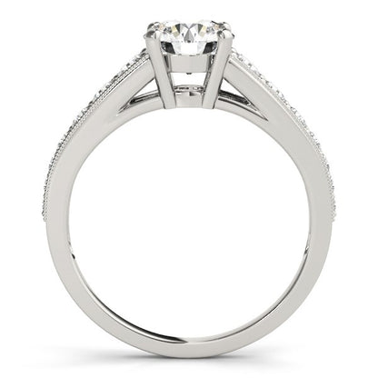 14k White Gold Antique Tapered Shank Diamond Engagement Ring (1 3/8 cttw)-Teresa&#39;s Fashionista LLC