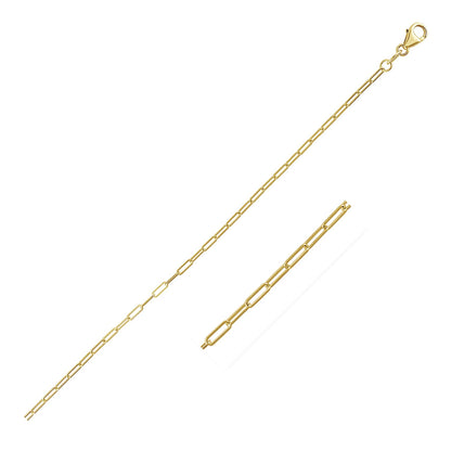 14K Yellow Gold Fine Paperclip Chain (1.5mm)-Teresa&#39;s Fashionista LLC