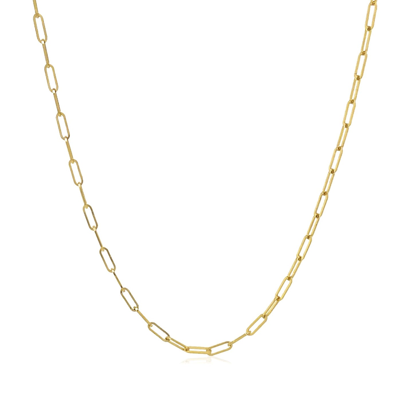 14K Yellow Gold Fine Paperclip Chain (1.5mm)-Teresa&#39;s Fashionista LLC