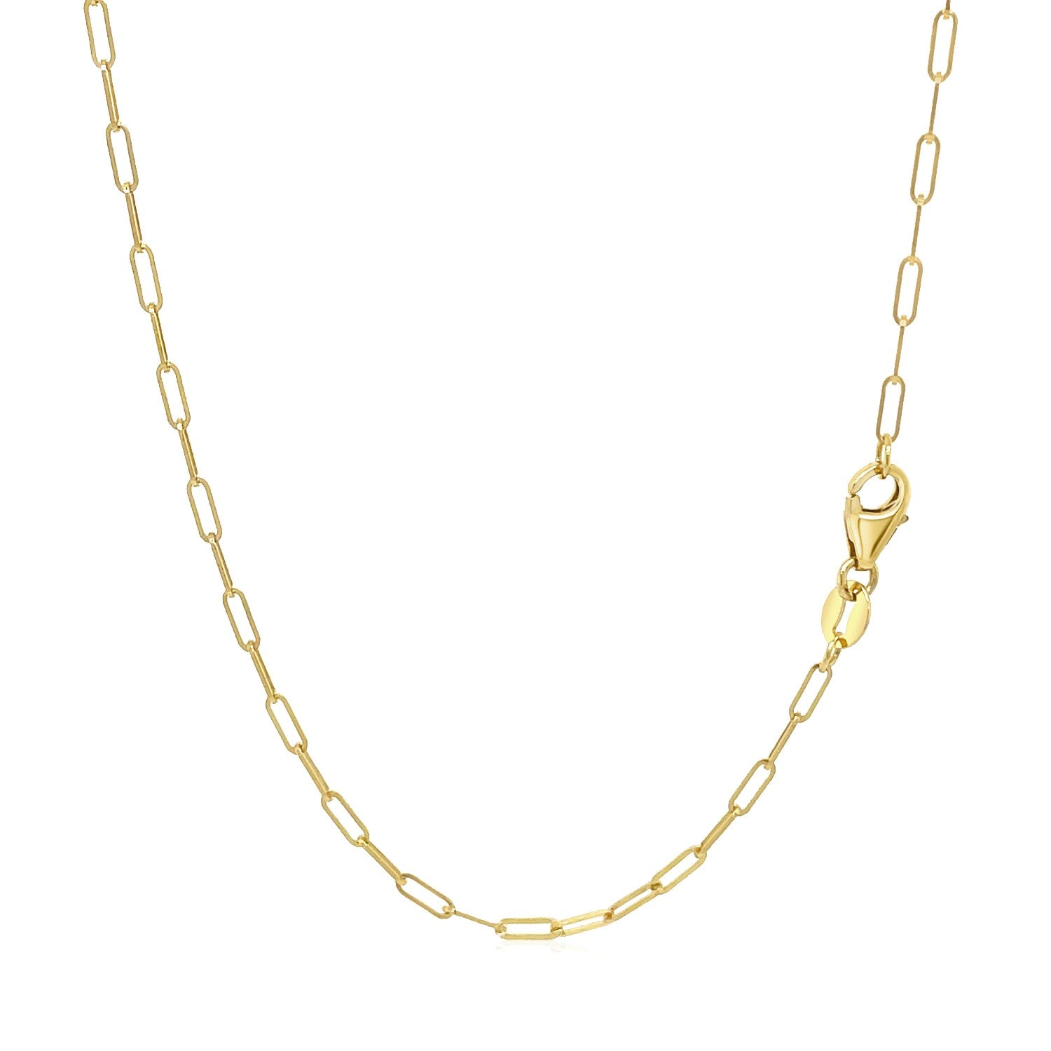 14K Yellow Gold Fine Paperclip Chain (1.5mm)-Teresa&#39;s Fashionista LLC