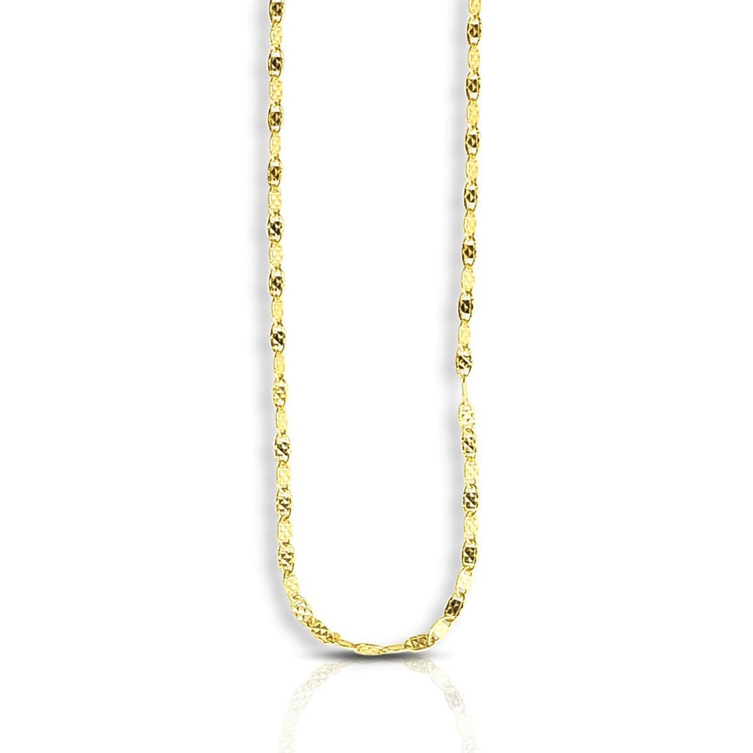 1.7mm 14k Yellow Gold Sparkle Valentino Chain-Teresa&#39;s Fashionista LLC