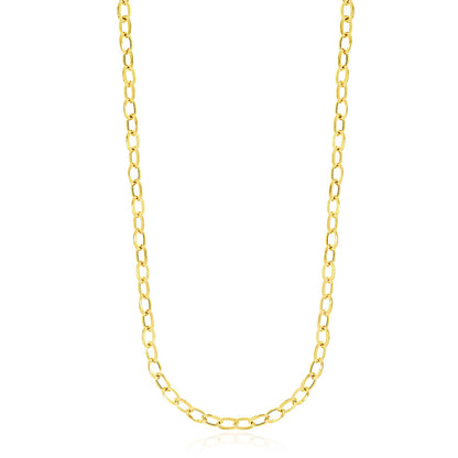 14k Yellow Gold Cable Chain Style Polished Necklace-Teresa&#39;s Fashionista LLC