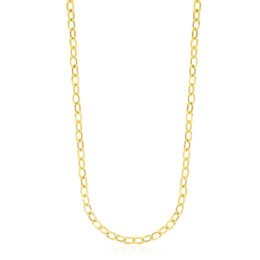 14k Yellow Gold Cable Chain Style Polished Necklace-Teresa&#39;s Fashionista LLC