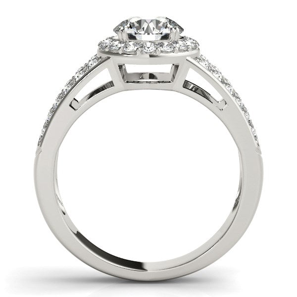 14k White Gold Round Split Shank Style Diamond Engagement Ring (1 1/2 cttw)-Teresa&#39;s Fashionista LLC