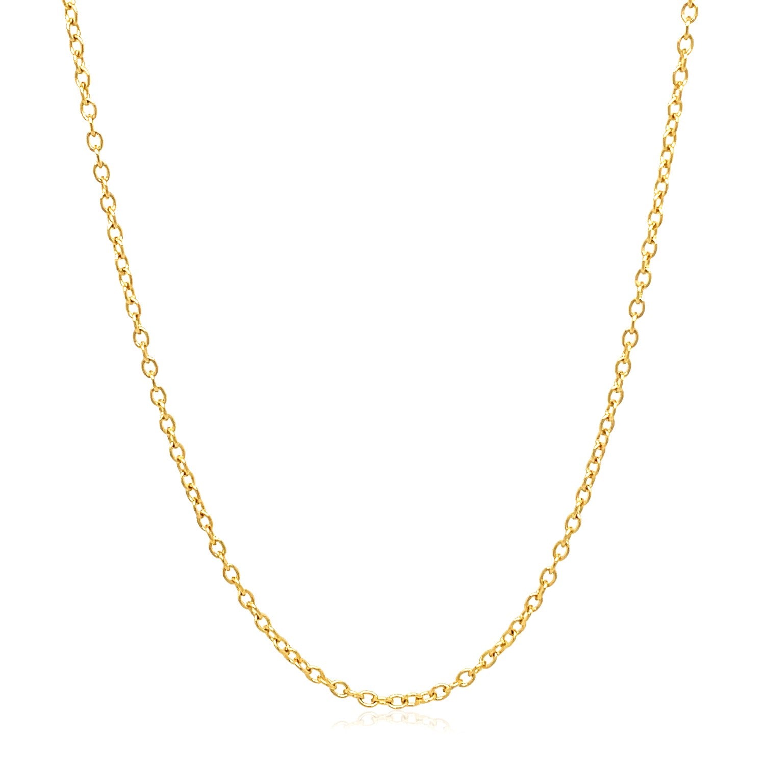 18k Yellow Gold Round Cable Link Chain 1.5mm-Teresa&#39;s Fashionista LLC