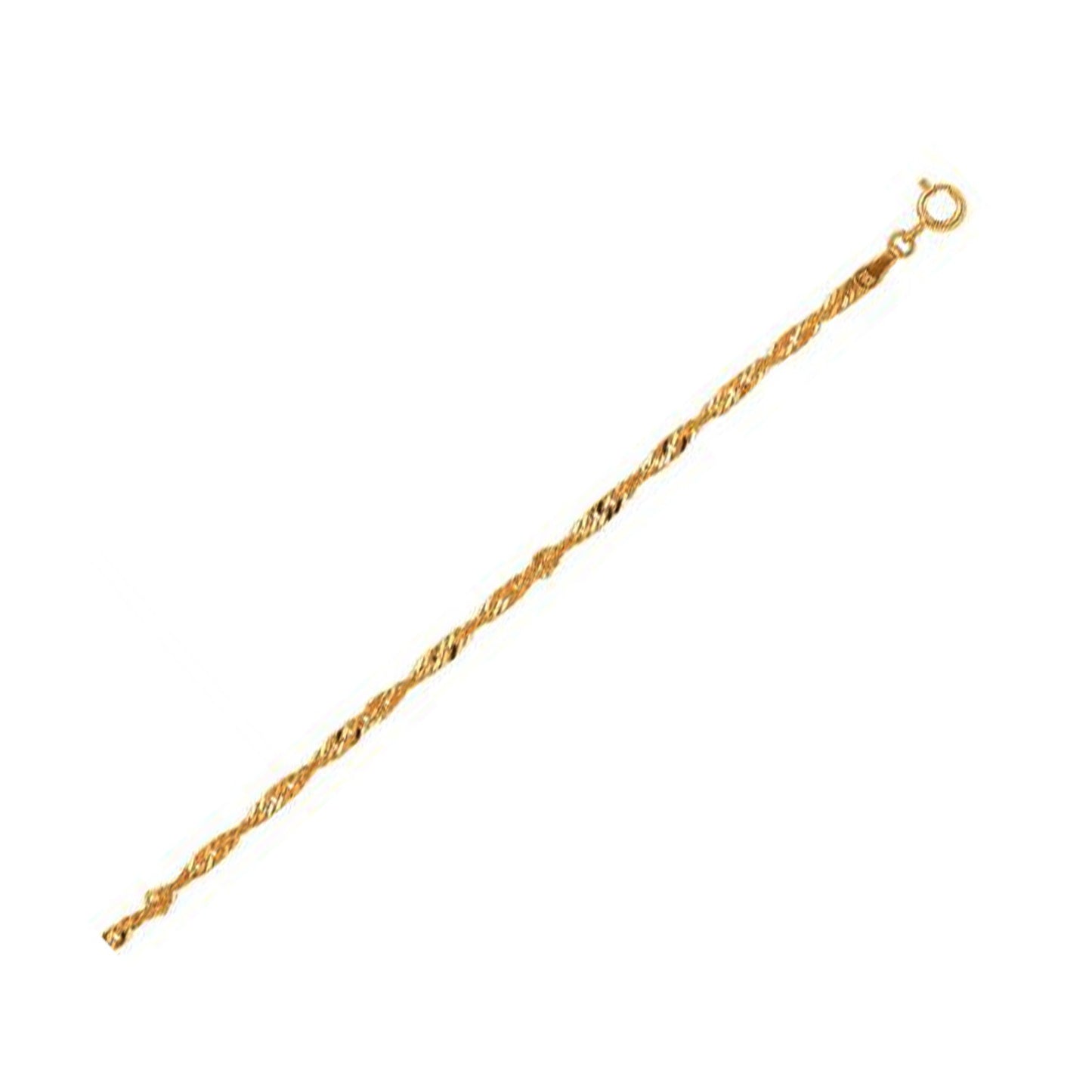 10k Yellow Gold Singapore Chain 2.2mm-Teresa&#39;s Fashionista LLC